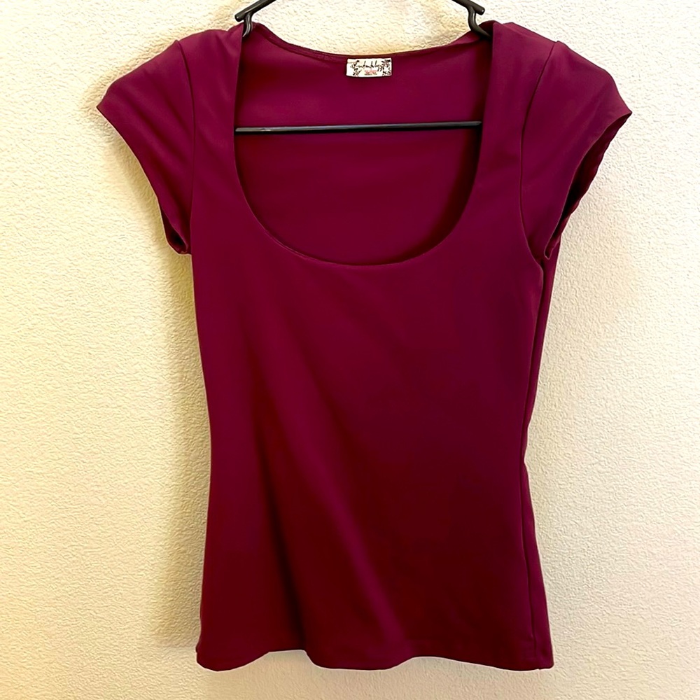 Free People Mauve Nylon Cap-sleeve Top